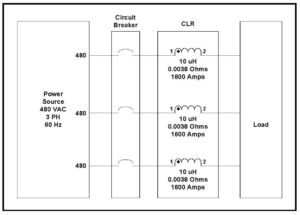 AIR CORE REACTOR, 10 uH, 1600 AMPS CONTINUOUS, P/N 6885L Schematic Diagram