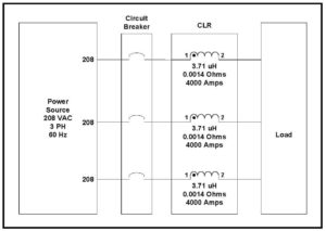 AIR CORE REACTOR, 3.71 uH, 4000 AMPS CONTINUOUS, P/N 6891L Schematic Diagram